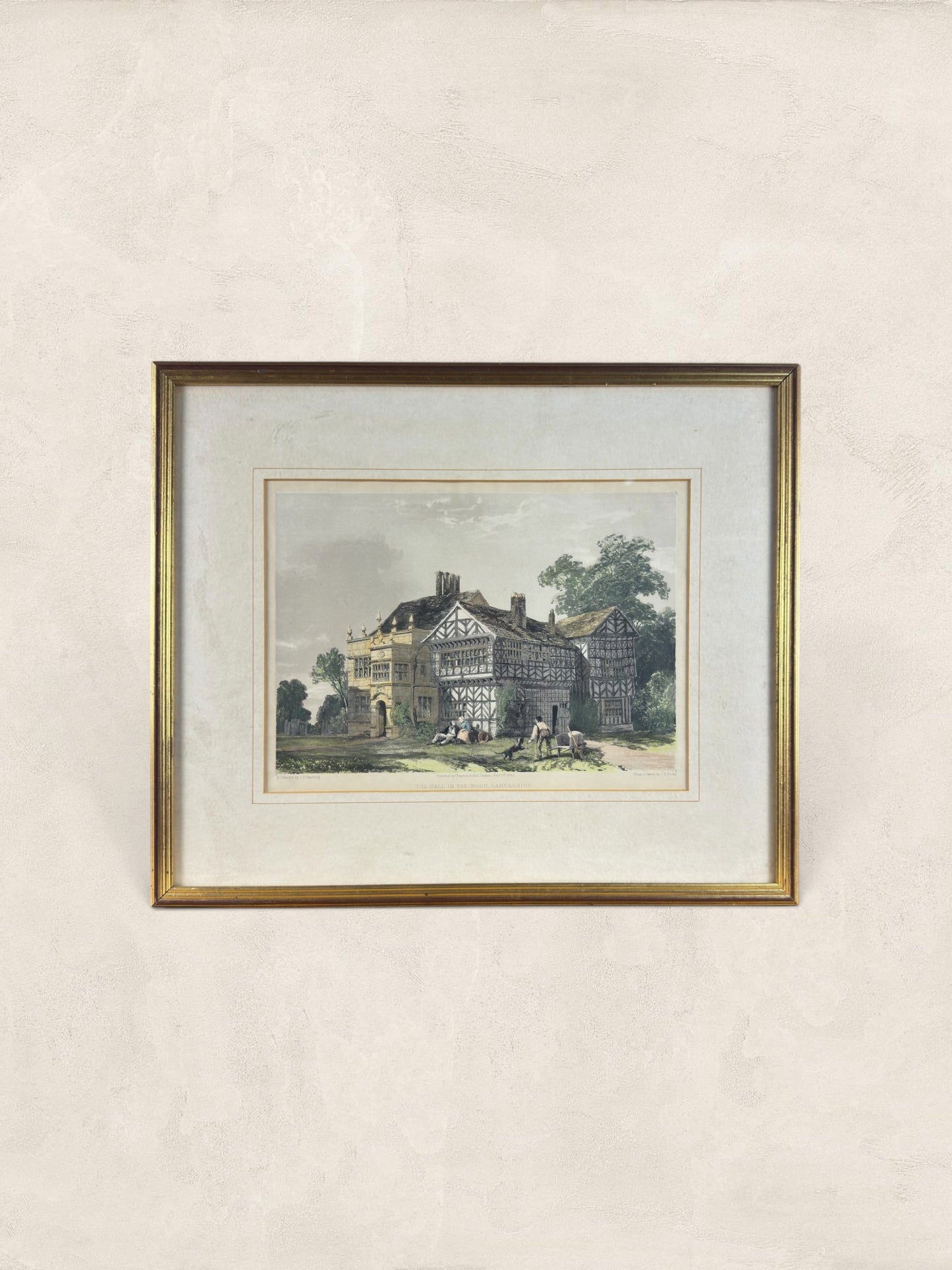 J.D. Harding Lithograph, 'The Hall in the Wood' (1845)