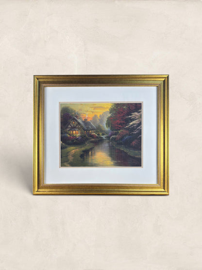 Thomas Kinkade Certified Print, Cottage by the River
