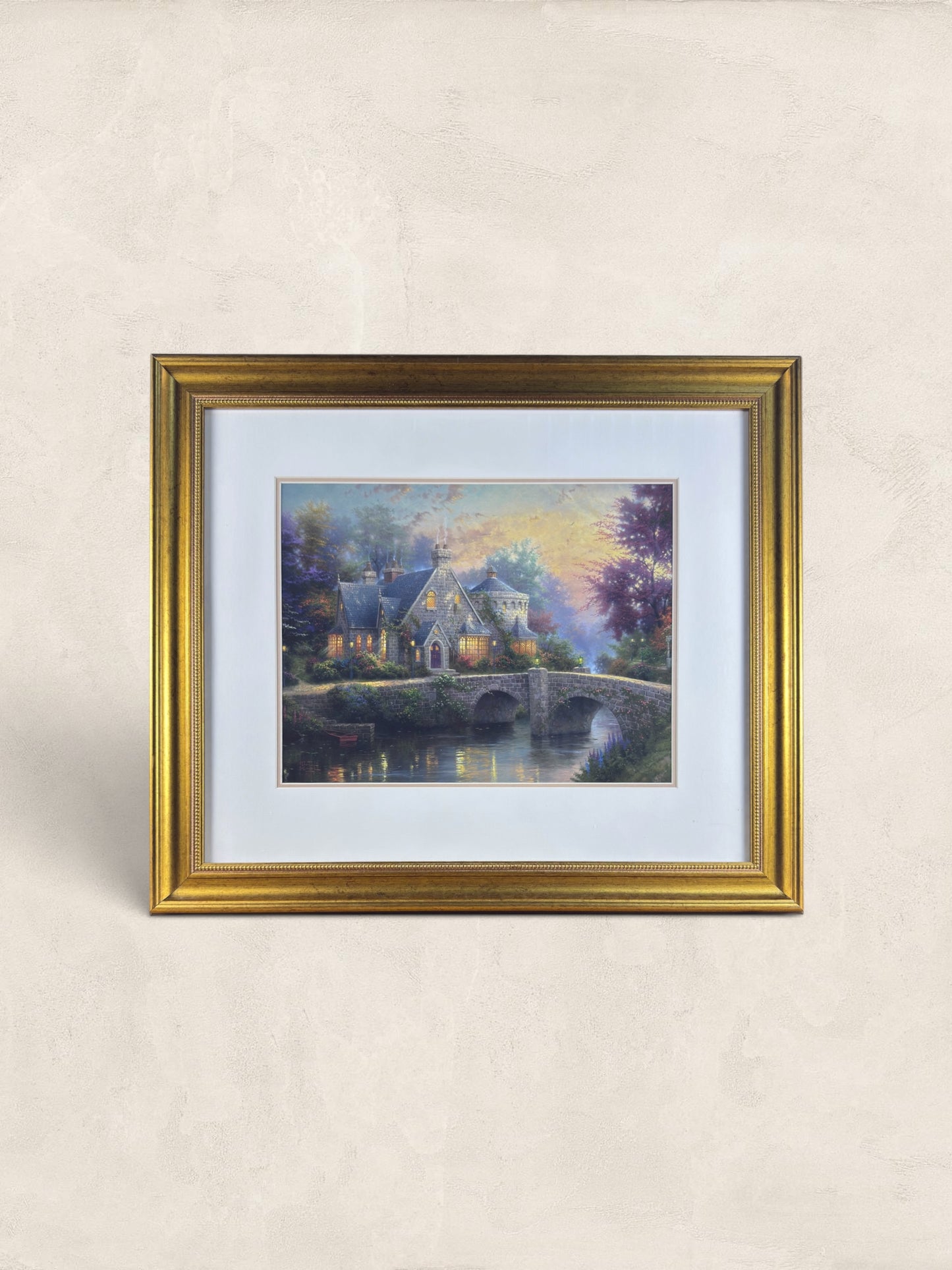 Thomas Kinkade Certified Print, Lodge House by Bridge