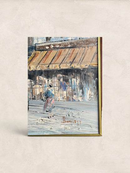 English Giclée Paris Street Scene, Signed