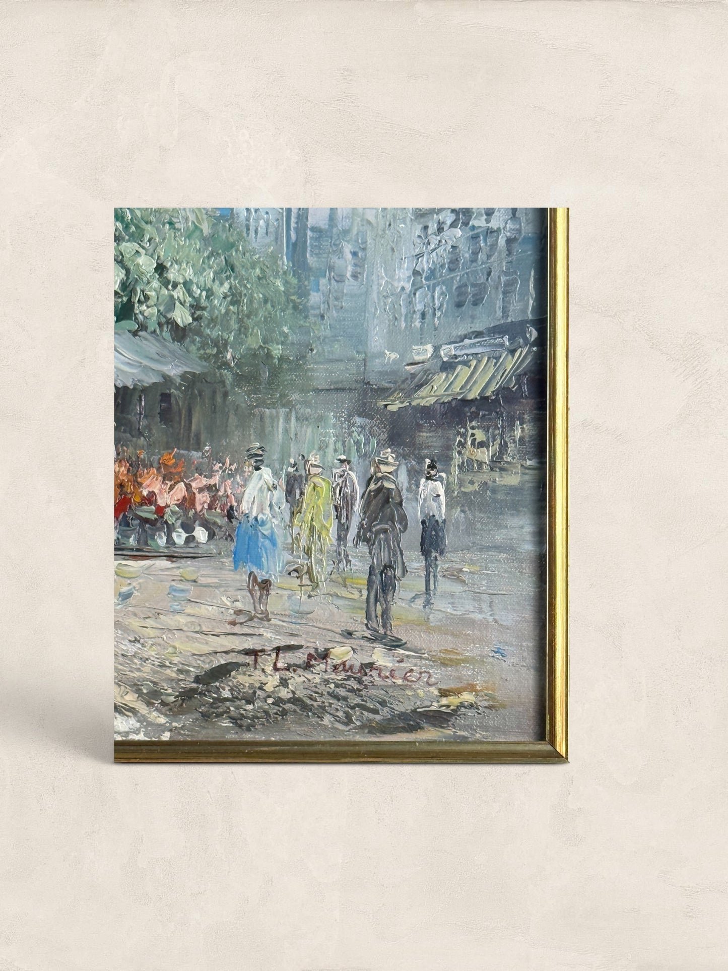 English Giclée Paris Scene, Signed T.L. Maurien