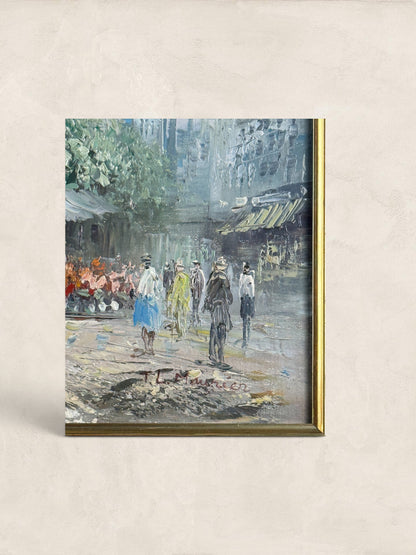 English Giclée Paris Scene, Signed T.L. Maurien