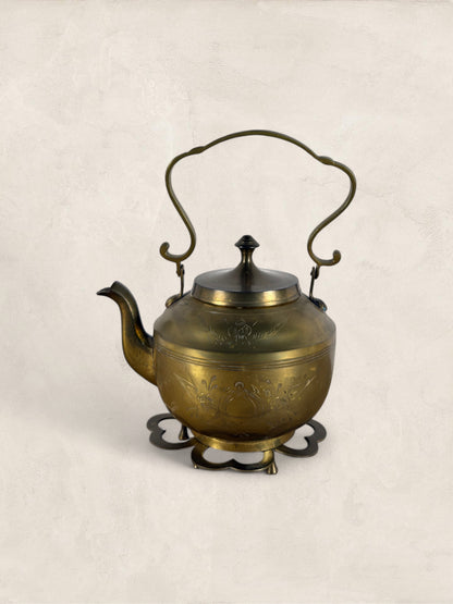 English Brass Teapot with Stand