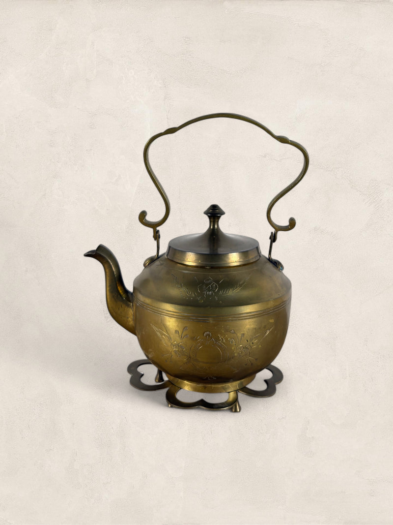 English Brass Teapot with Stand