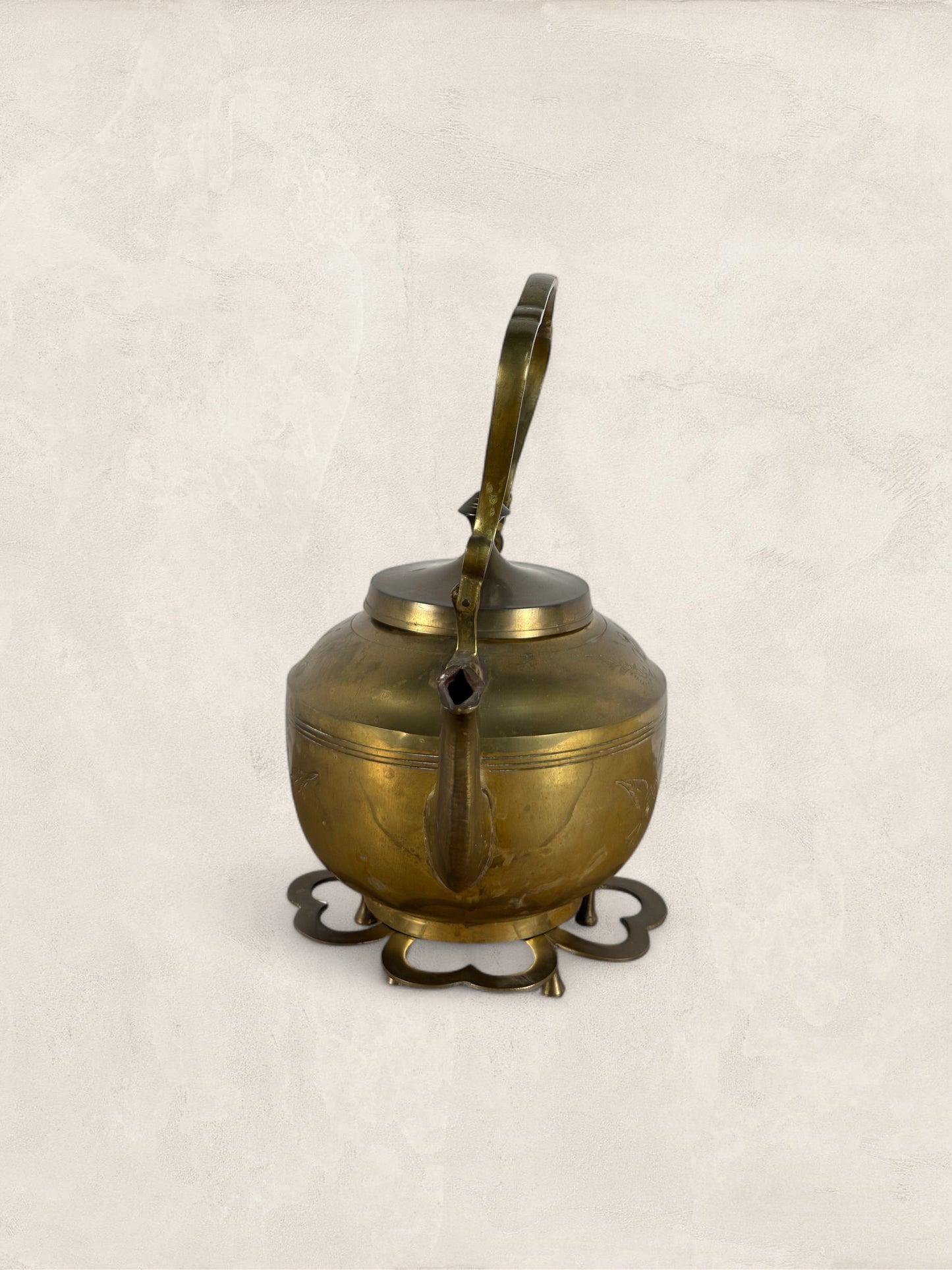 English Brass Teapot with Stand