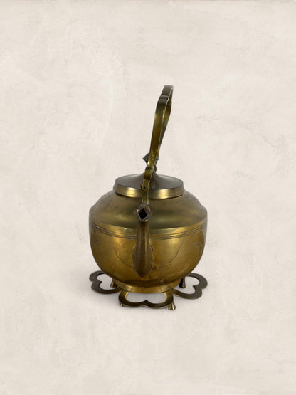 English Brass Teapot with Stand