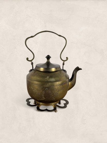 English Brass Teapot with Stand