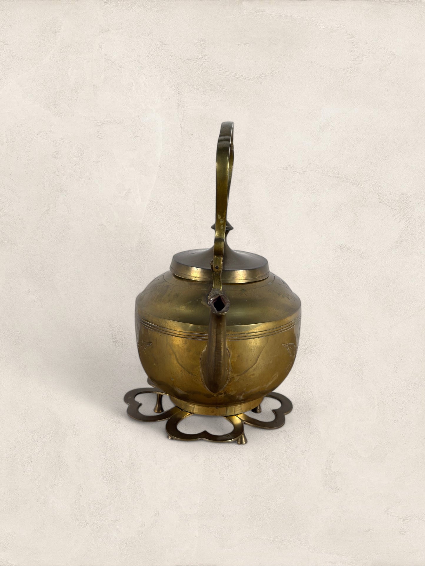 English Brass Teapot with Stand