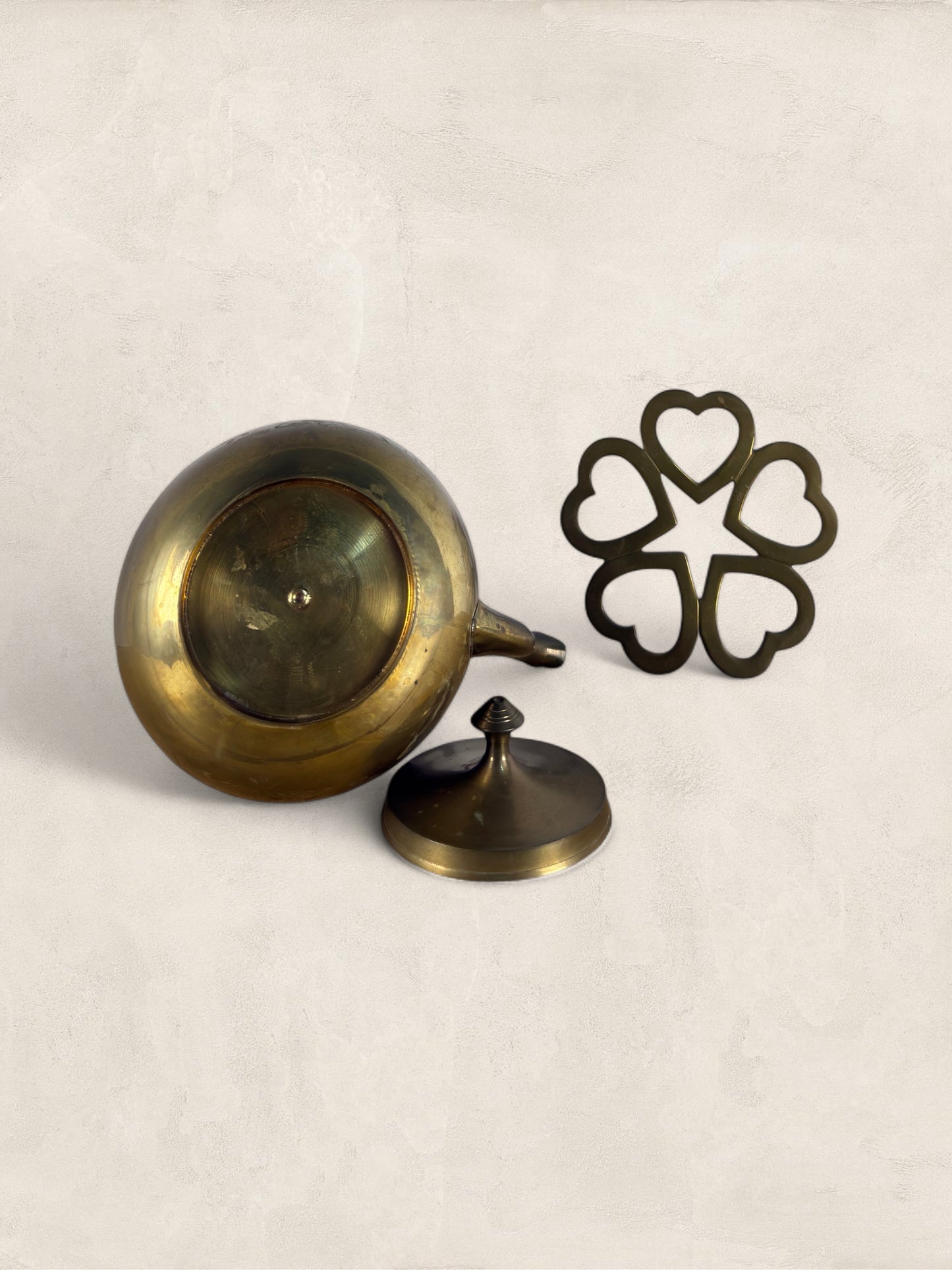English Brass Teapot with Stand