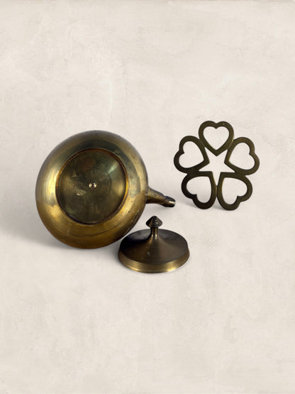 English Brass Teapot with Stand