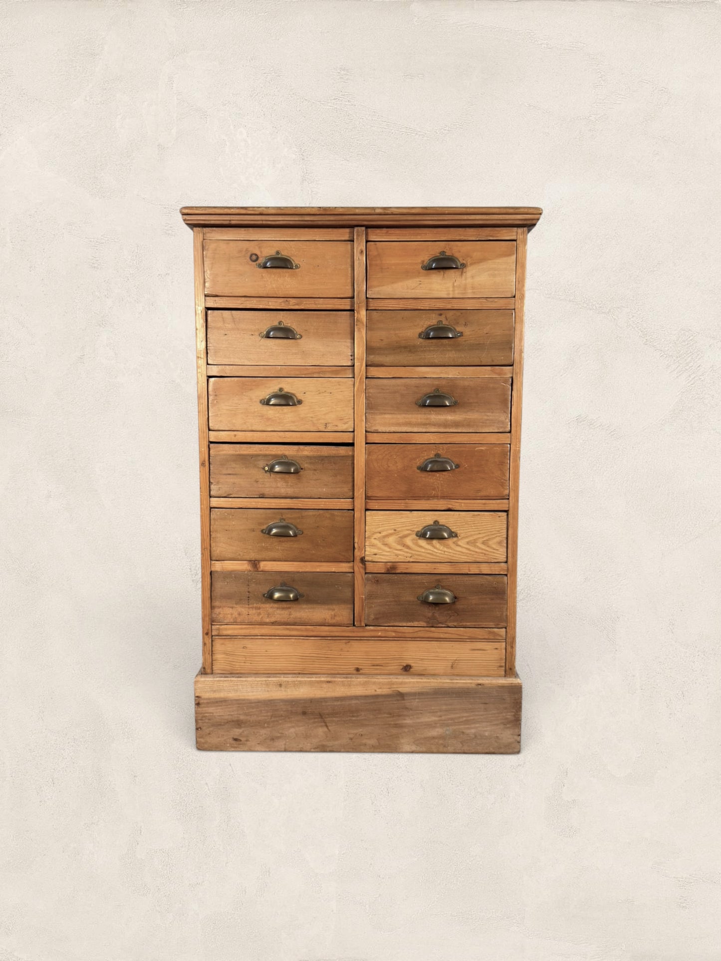Victorian Pine 12-Drawer Apothecary Cabinet, circa 1900