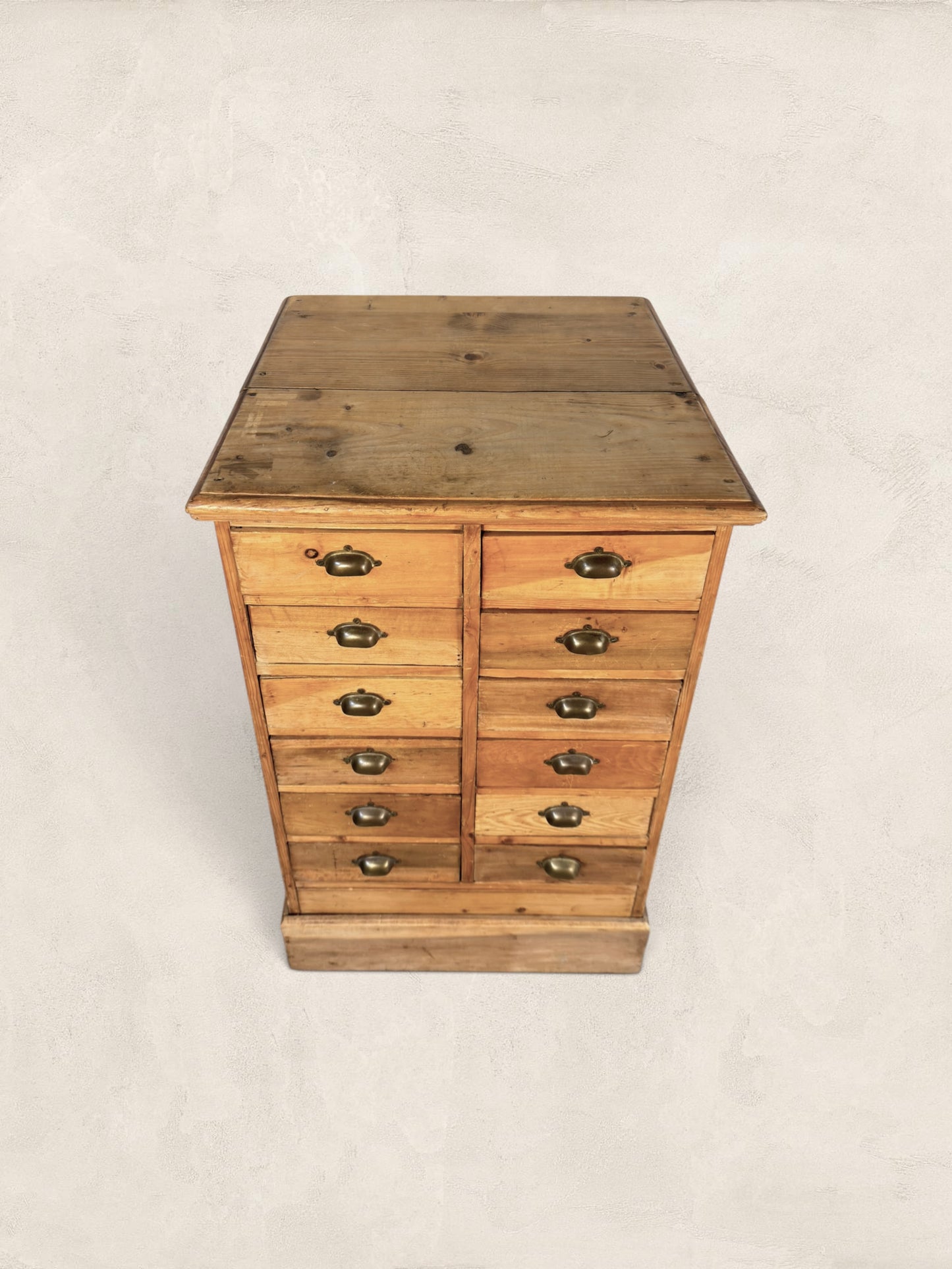 Victorian Pine 12-Drawer Apothecary Cabinet, circa 1900