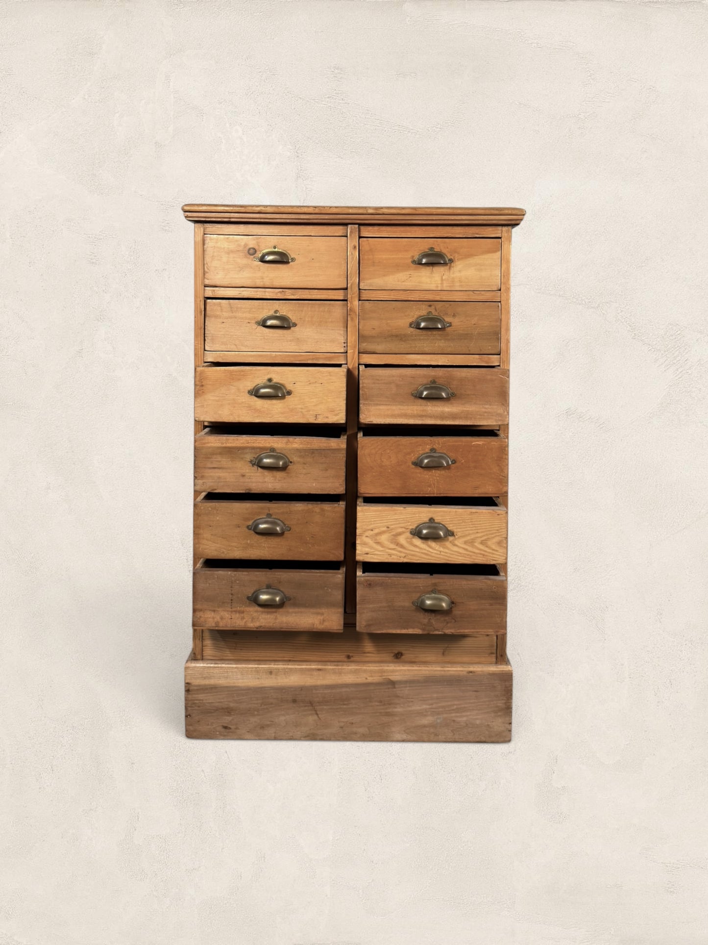 Victorian Pine 12-Drawer Apothecary Cabinet, circa 1900