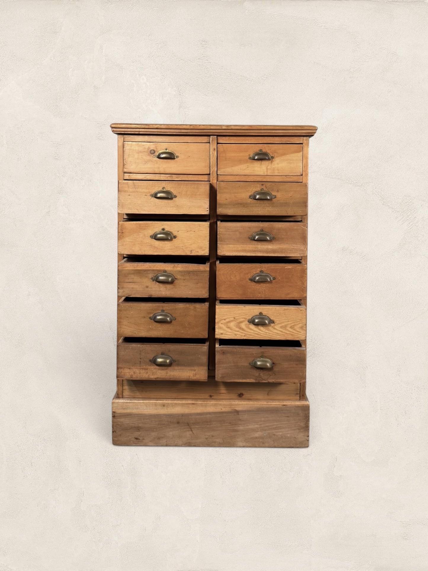 Victorian Pine 12-Drawer Apothecary Cabinet, circa 1900