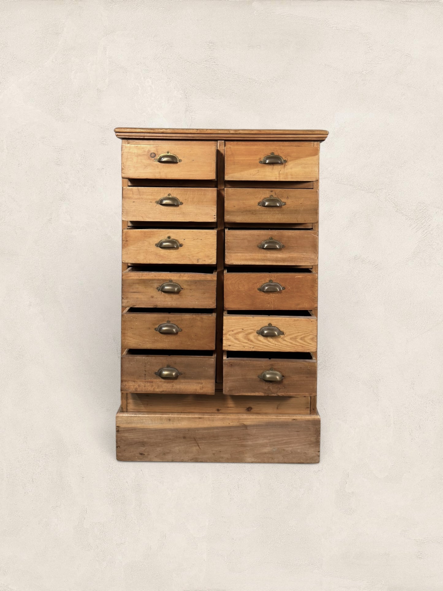 Victorian Pine 12-Drawer Apothecary Cabinet, circa 1900