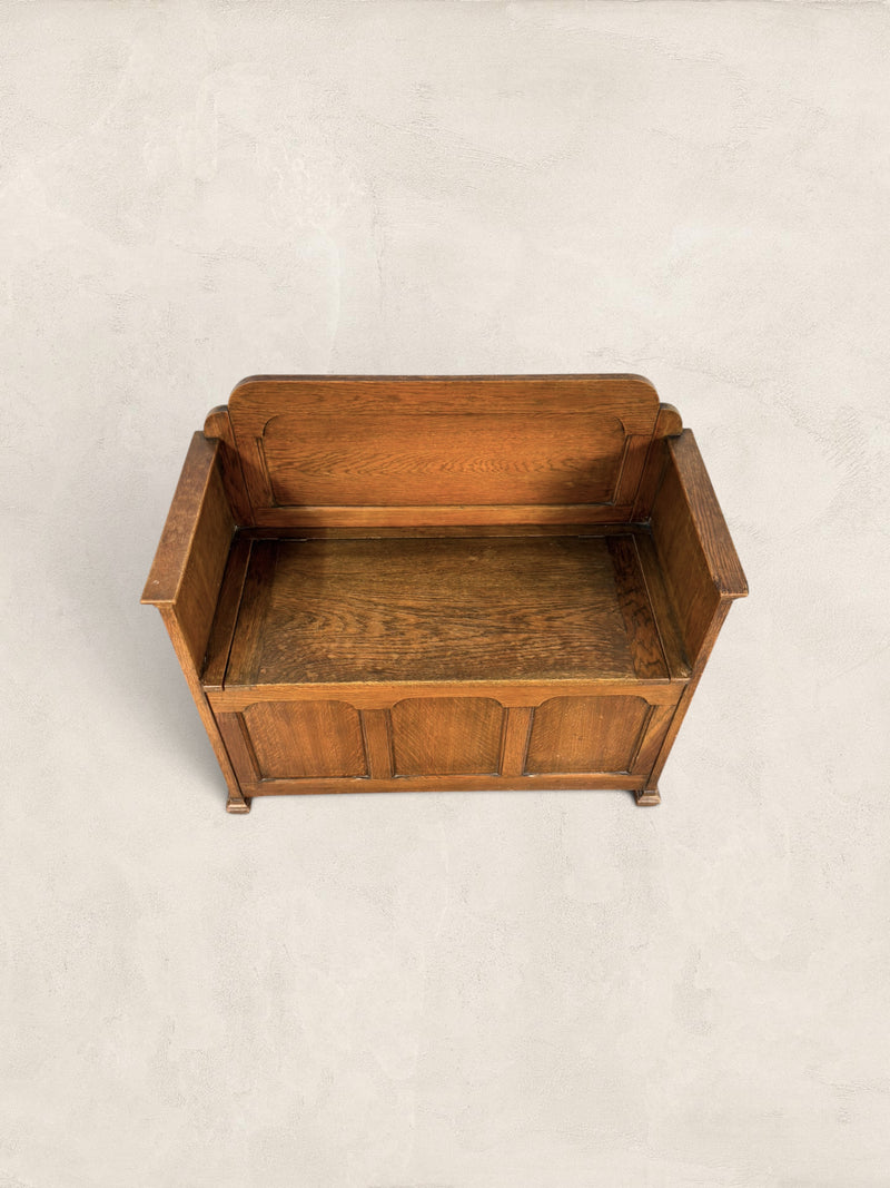 Antique English Oak Monks Bench