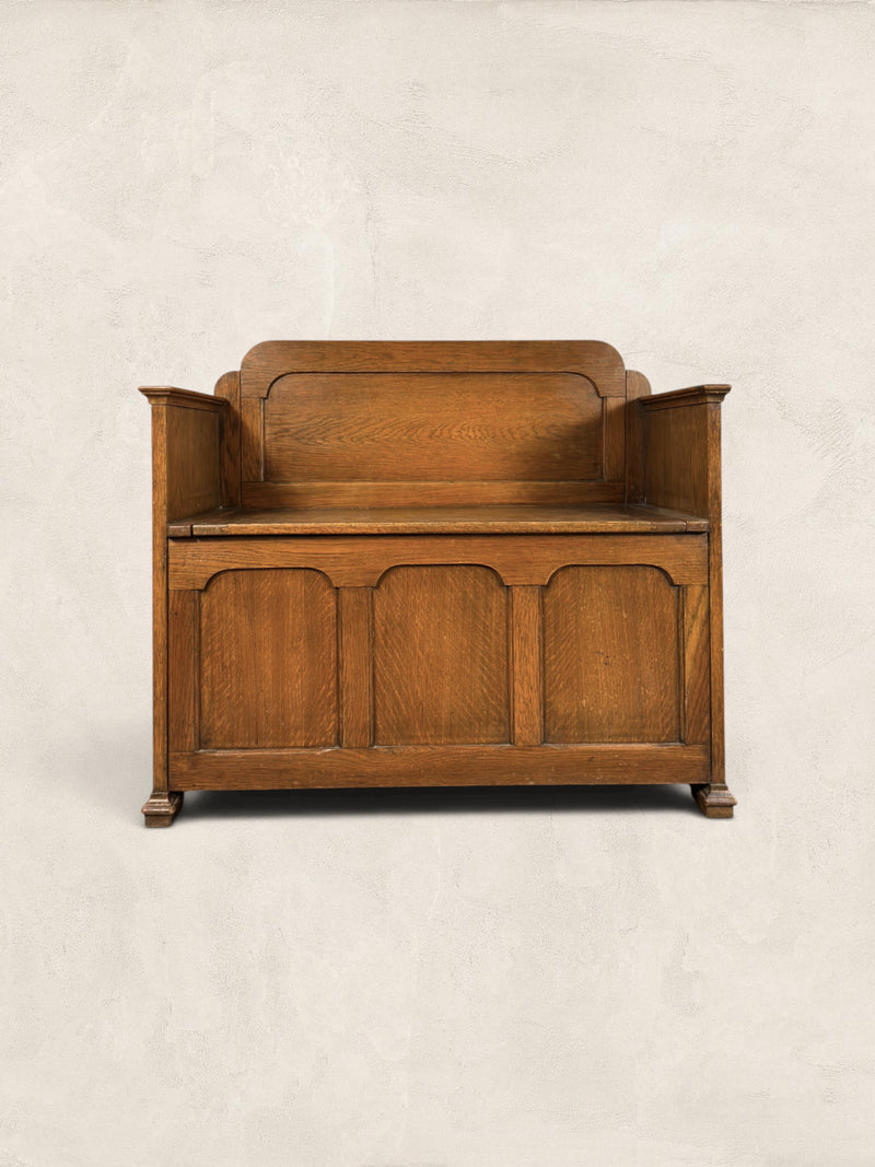Antique English Oak Monks Bench