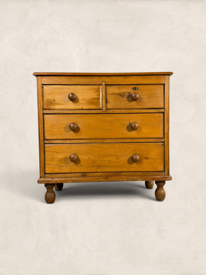 Victorian English Pine 2 Over 2 Chest of Drawers