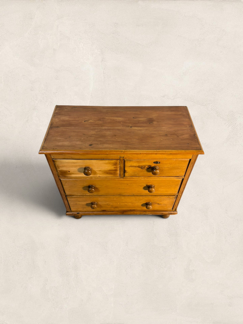 Victorian English Pine 2 Over 2 Chest of Drawers