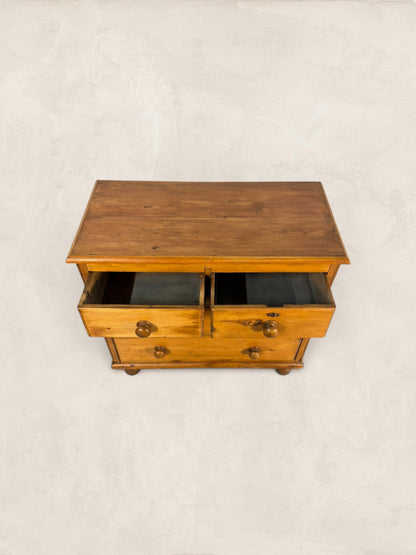 Victorian English Pine 2 Over 2 Chest of Drawers