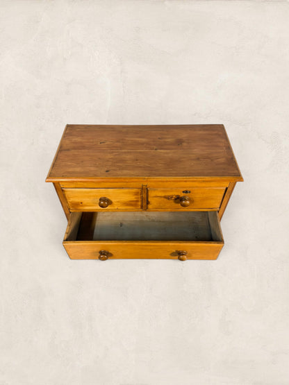 Victorian English Pine 2 Over 2 Chest of Drawers