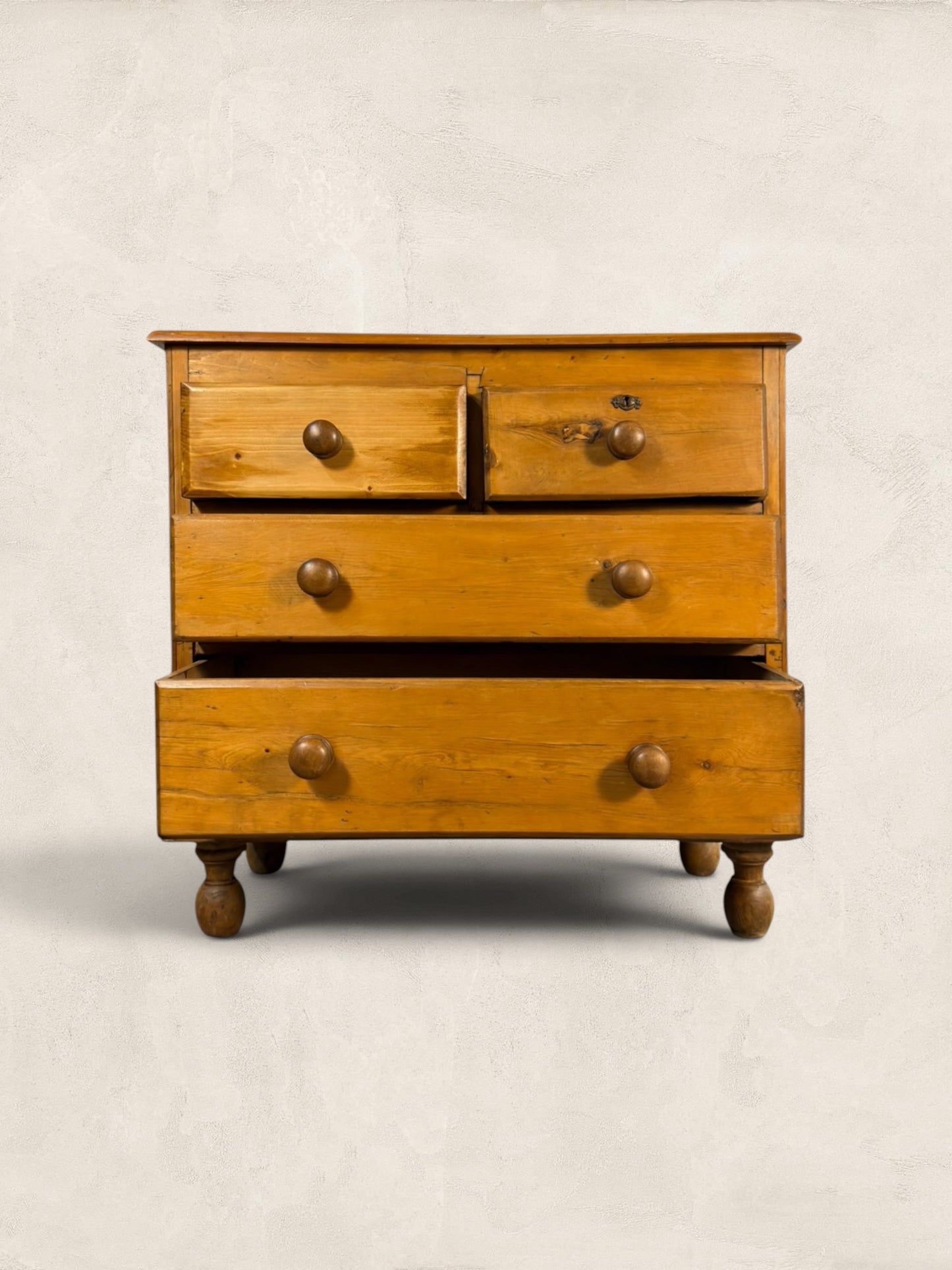 Victorian English Pine 2 Over 2 Chest of Drawers