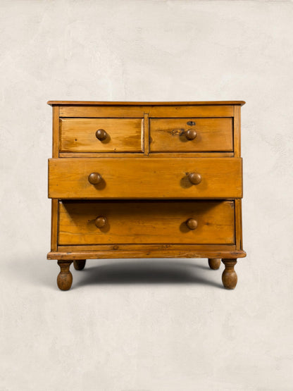 Victorian English Pine 2 Over 2 Chest of Drawers