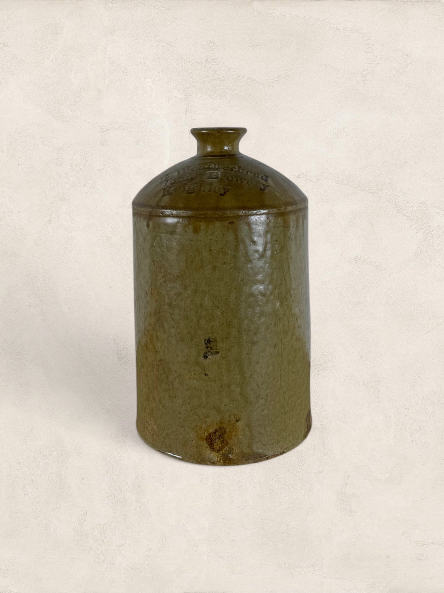 English Weatherhead Salt-Glazed Stoneware Flagon