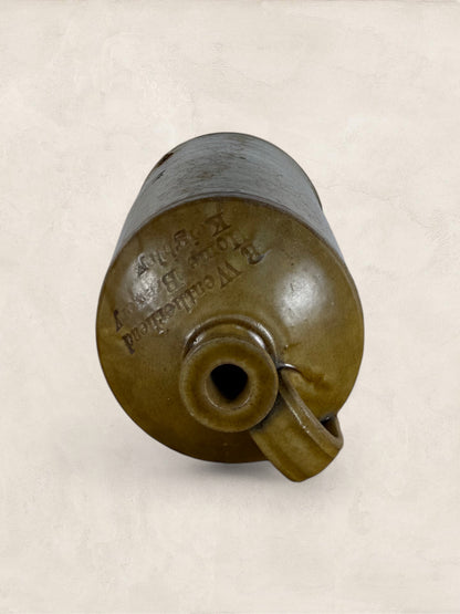 English Weatherhead Salt-Glazed Stoneware Flagon