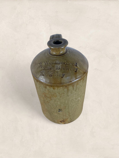 English Weatherhead Salt-Glazed Stoneware Flagon