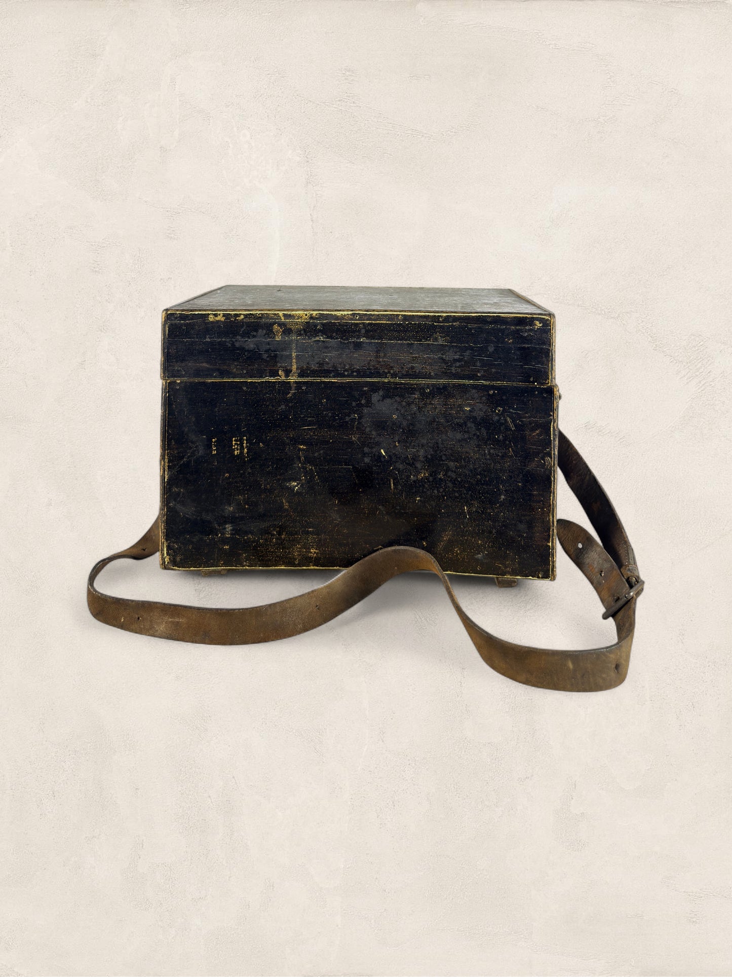 English Pine Angler’s Fishing Tackle Box with Leather Strap