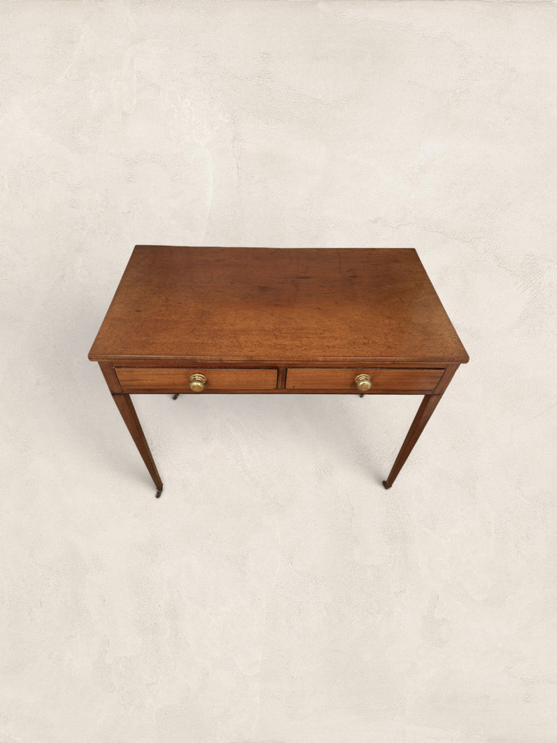 English Oak Writing Table with Original Hardware