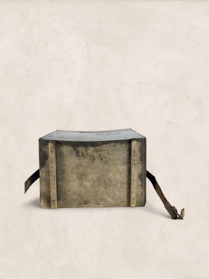 English Pine Angler’s Fishing Tackle Box with Leather Strap