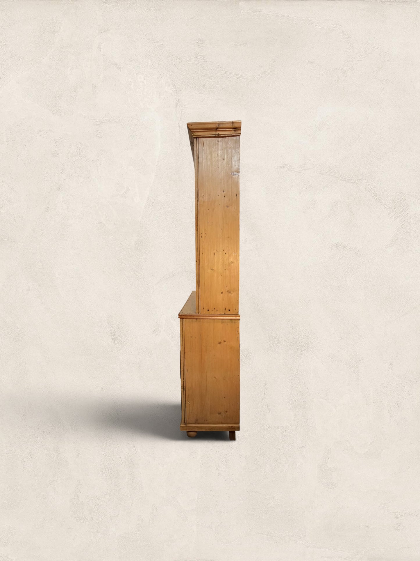 Victorian Pine Display Cabinet with Glazed Doors and Drawers