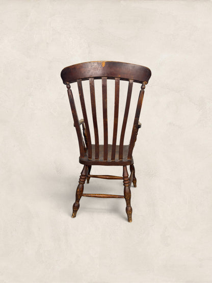English Elm and Ash Lath-Back Windsor Armchair