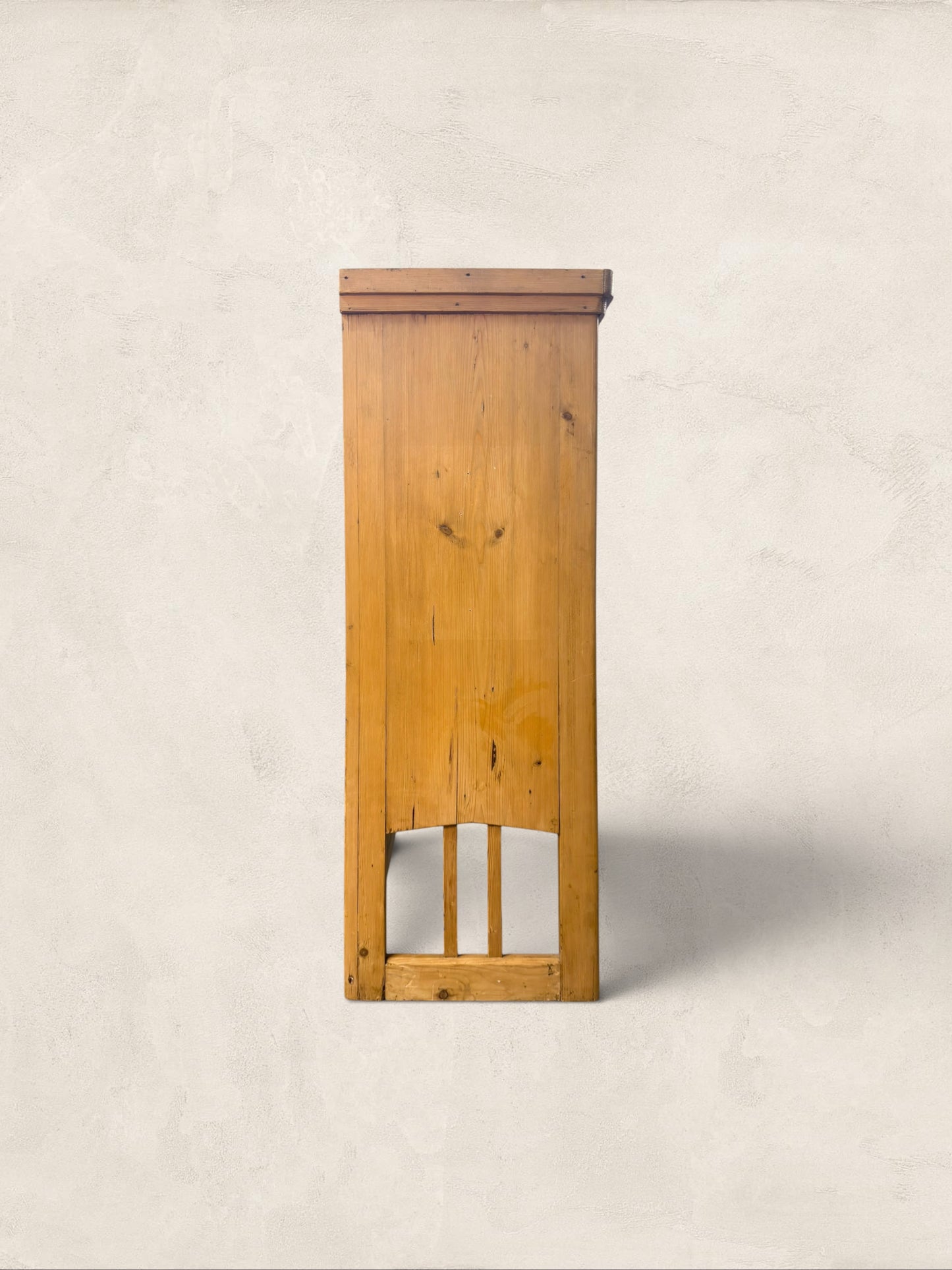 English Pine Glazed Hanging Kitchen Cupboard with Cup Hooks