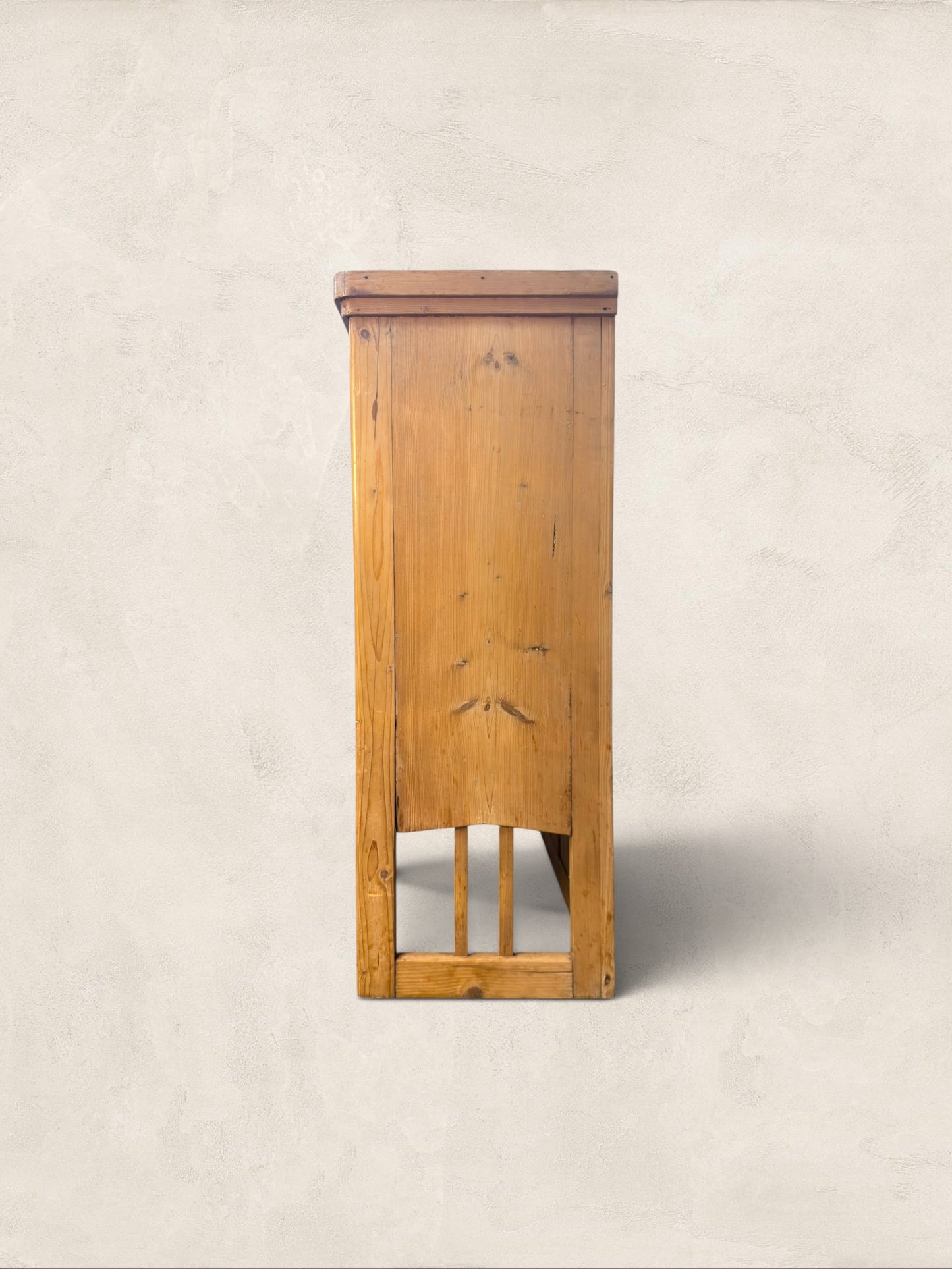 English Pine Glazed Hanging Kitchen Cupboard with Cup Hooks