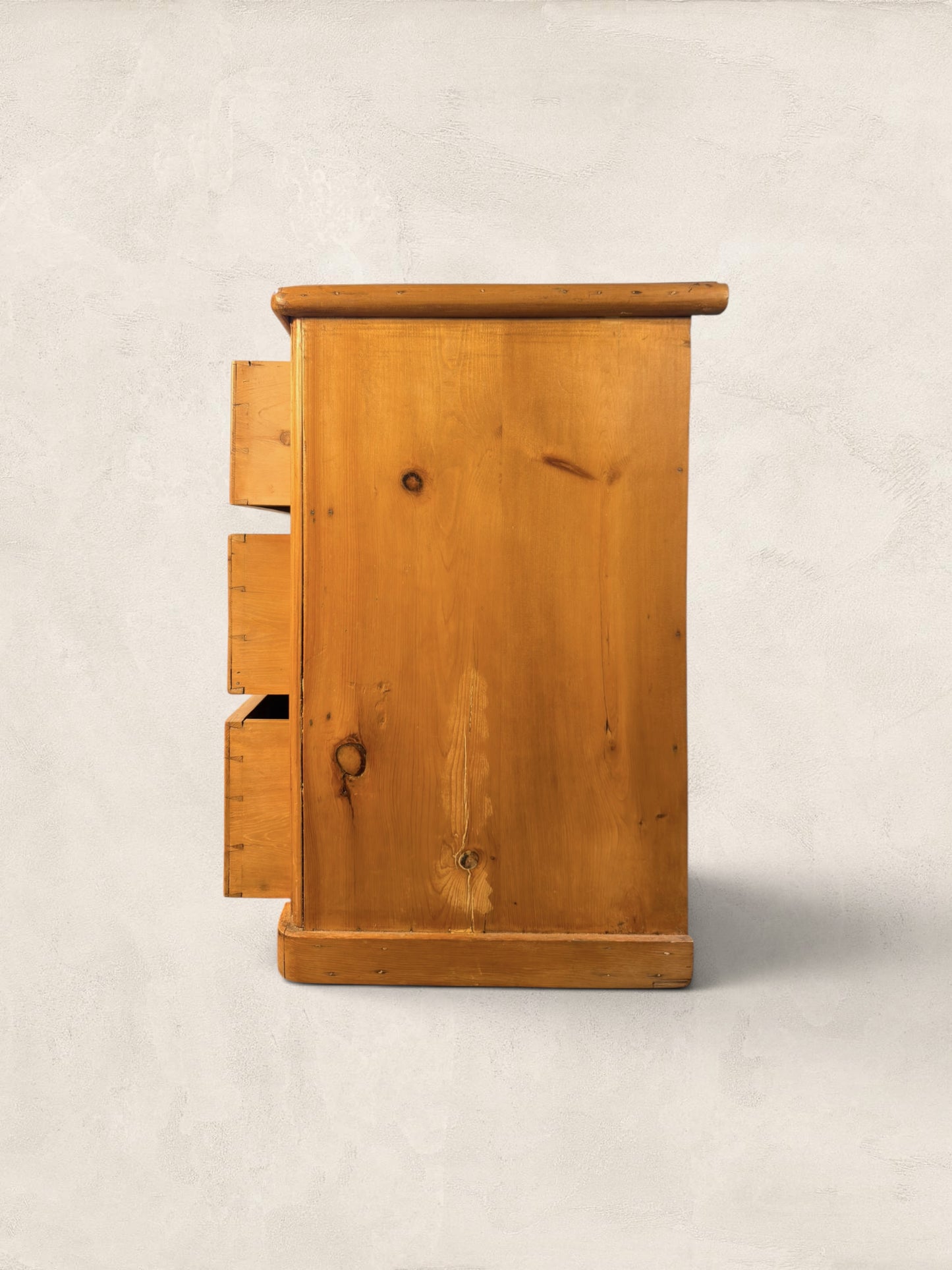 Victorian Pine Chest of Drawers - Brass Bat Wing Handles