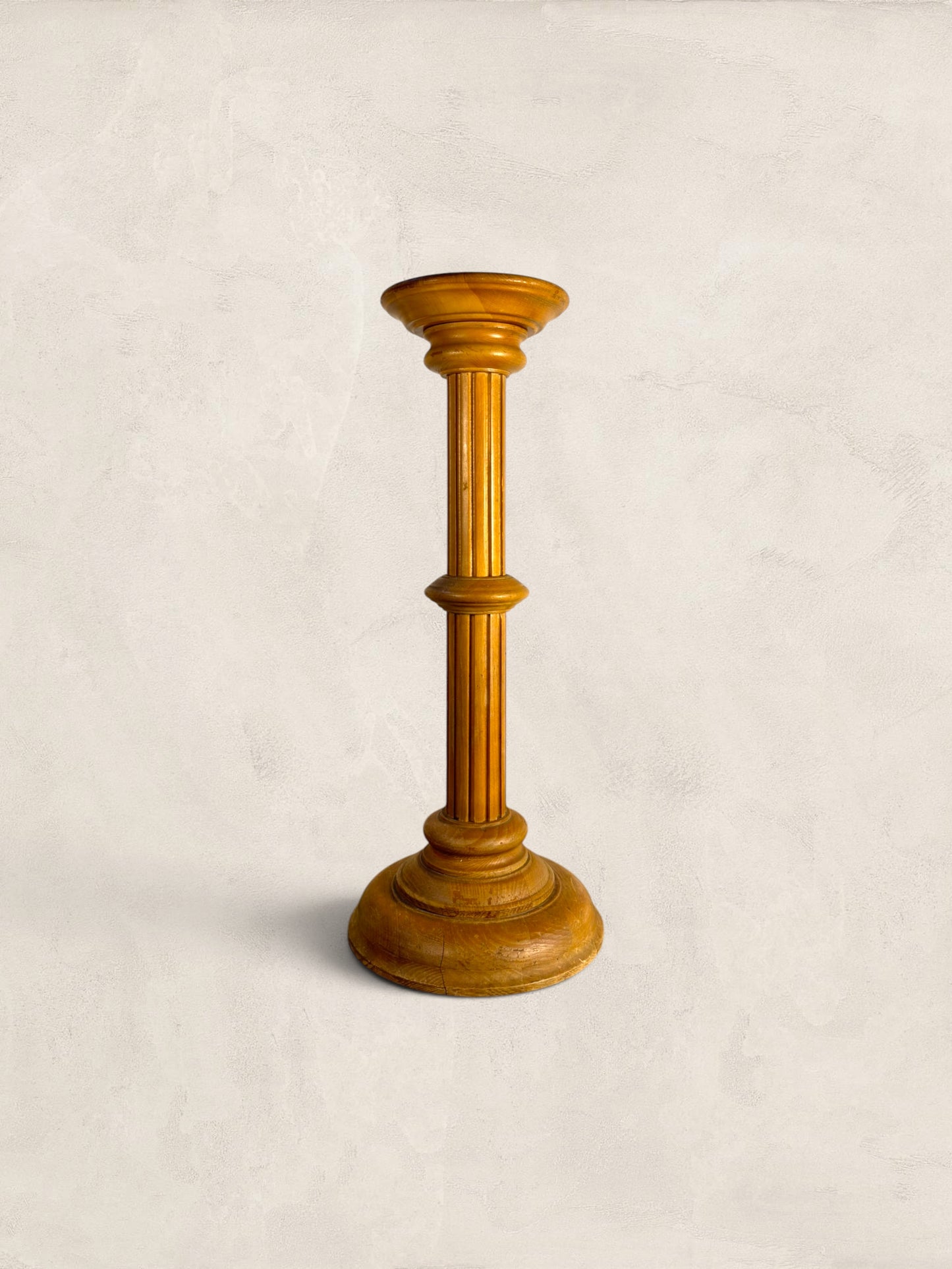 Vintage British Pine Torchère Plant Stand - circa 1970s