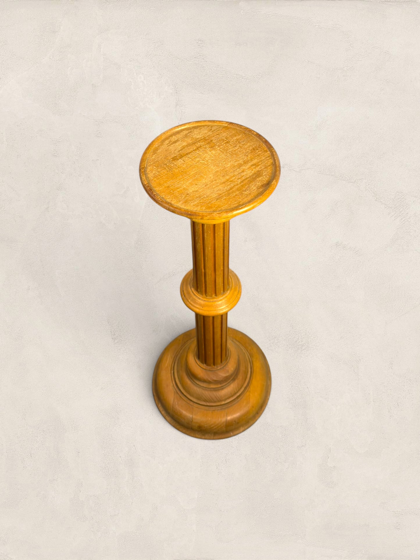 Vintage British Pine Torchère Plant Stand - circa 1970s
