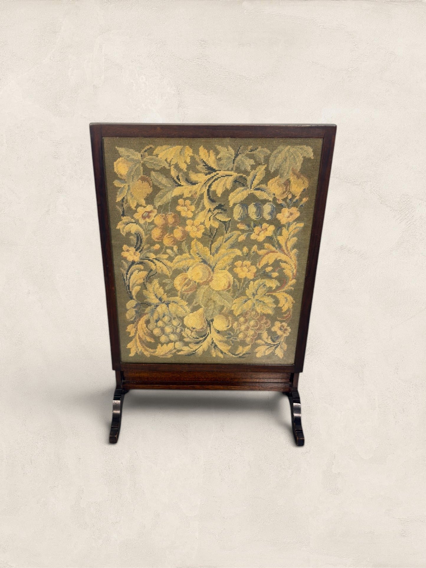 English Oak Metamorphic Tapestry Fireguard and Occasional Table