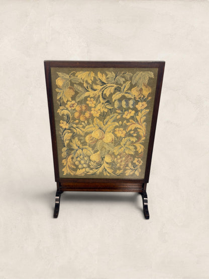 English Oak Metamorphic Tapestry Fireguard and Occasional Table