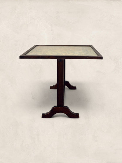 English Oak Metamorphic Tapestry Fireguard and Occasional Table