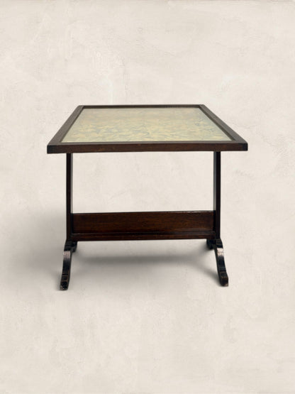English Oak Metamorphic Tapestry Fireguard and Occasional Table