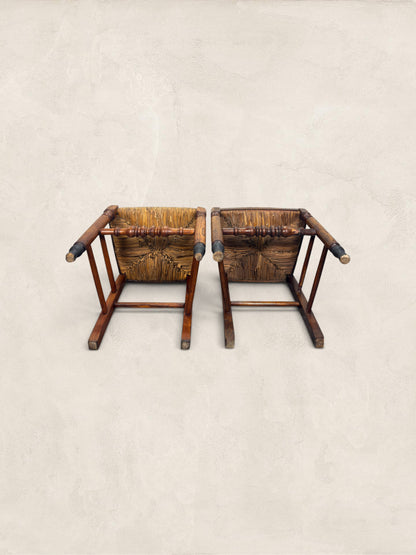 English Oak Pair of Occasional Chairs