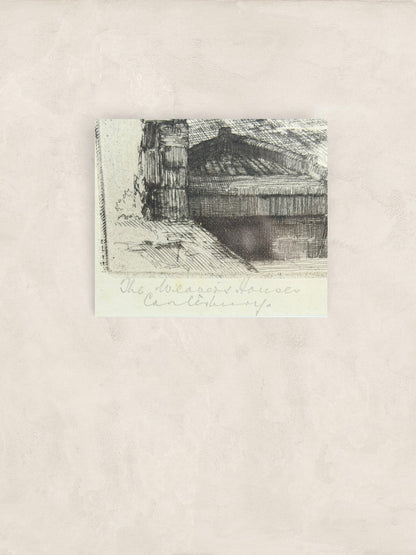 Signed Etching of The Old Weavers' Houses, Canterbury - John Lewis Stant