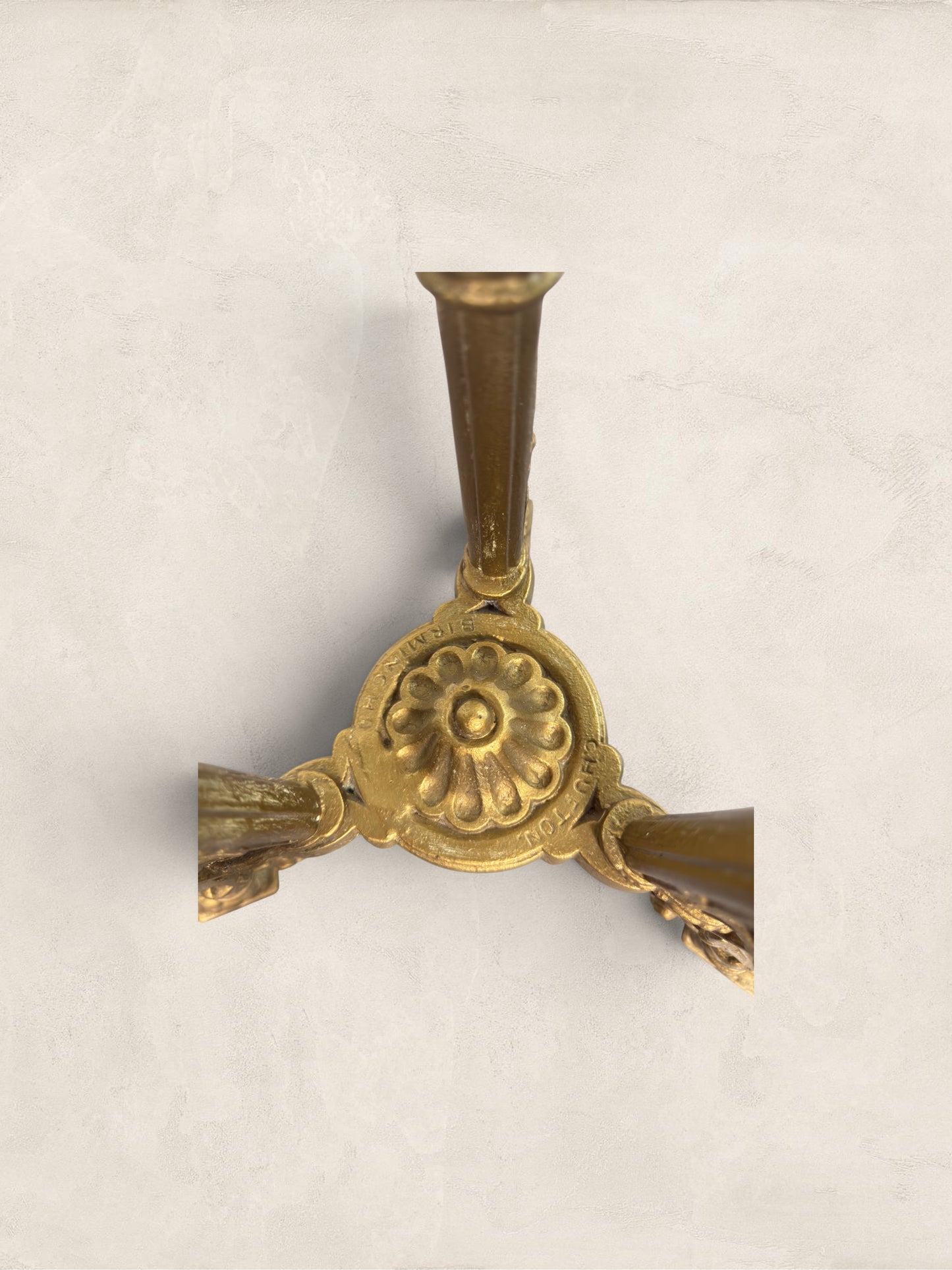 French Gilt Cast Iron Guéridon Side Table With Wooden Top