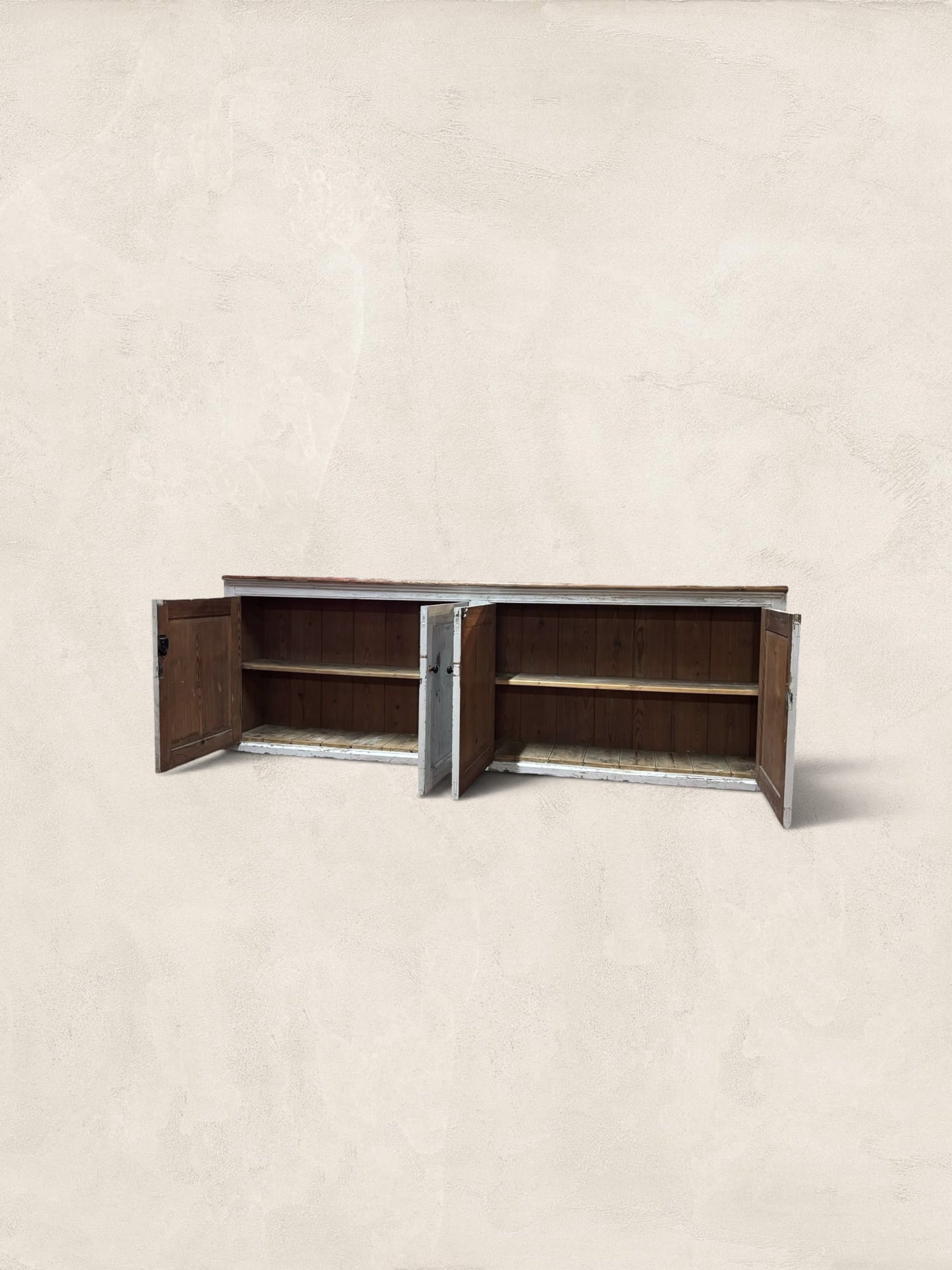 French Provincial Painted Pine Enfilade Sideboard, circa 1900