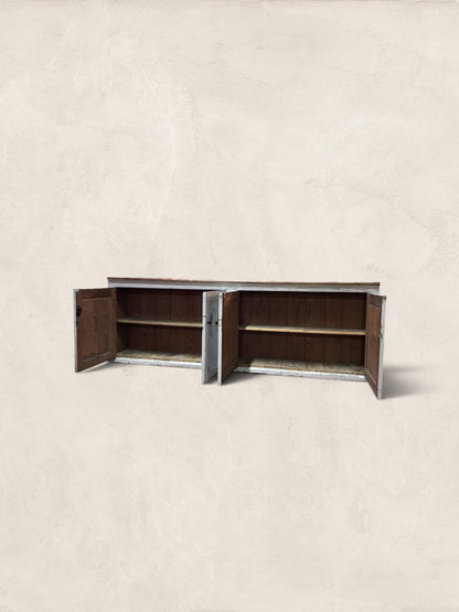 French Provincial Painted Pine Enfilade Sideboard, circa 1900