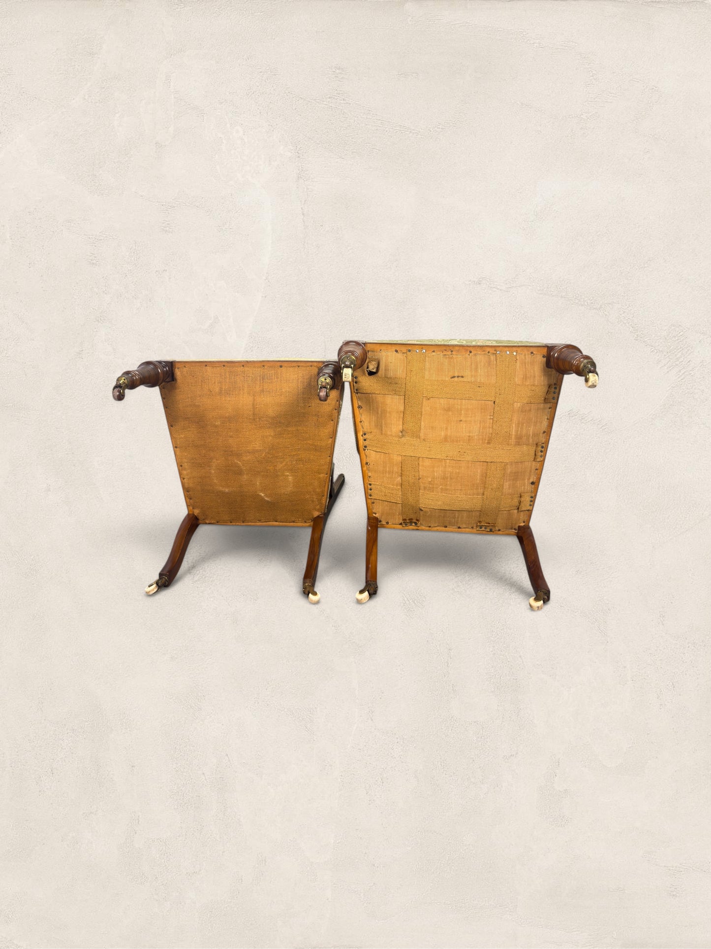 English Eastlake "His and Hers" Walnut Parlor Chairs